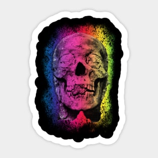 Scary Skull Head Rainbow Gradient Pastel Goth Creepy Halloween Sticker